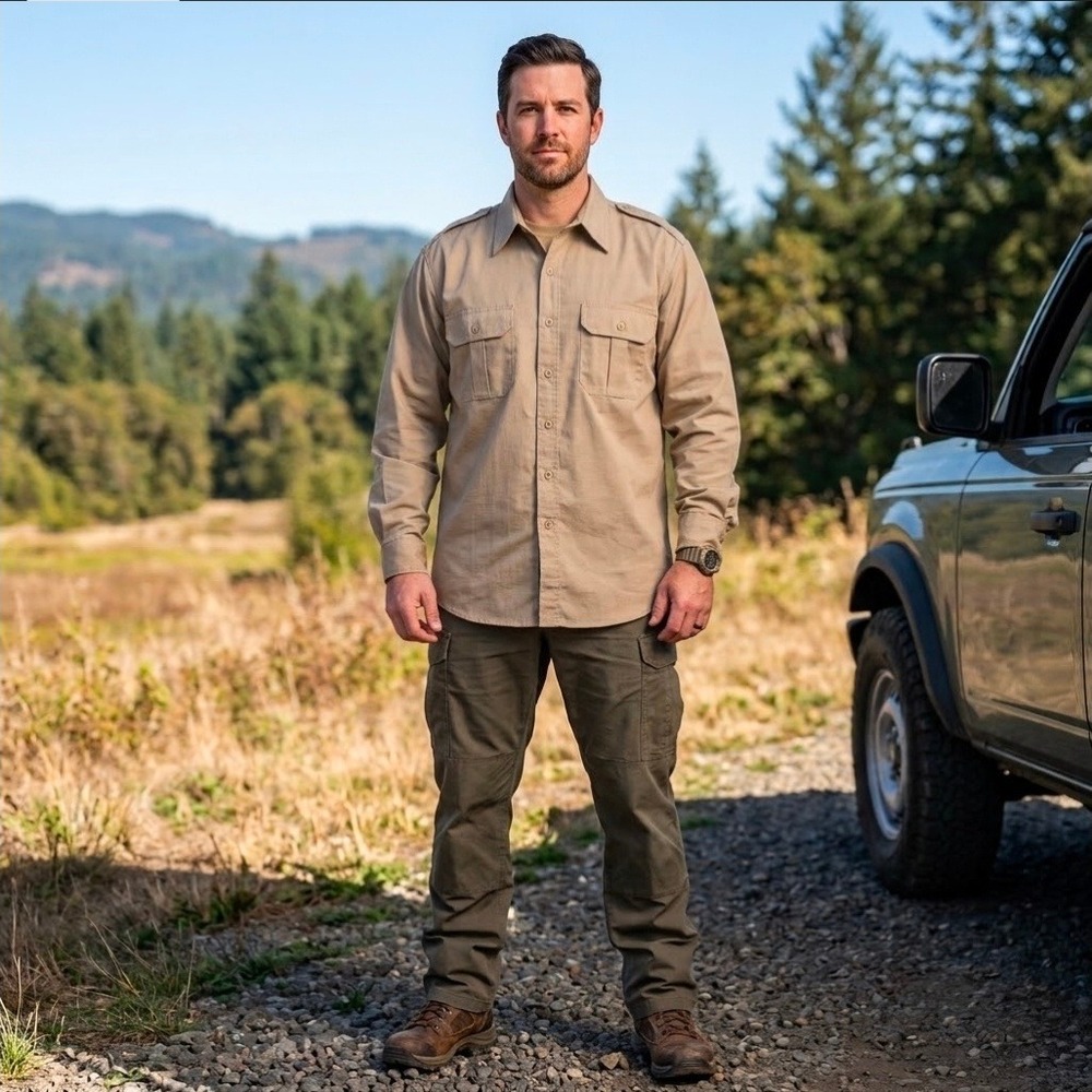 Propper Mens Tactical Shirt Khaki Tan Ripstop Long Sleeve F5302 2XL Regular New